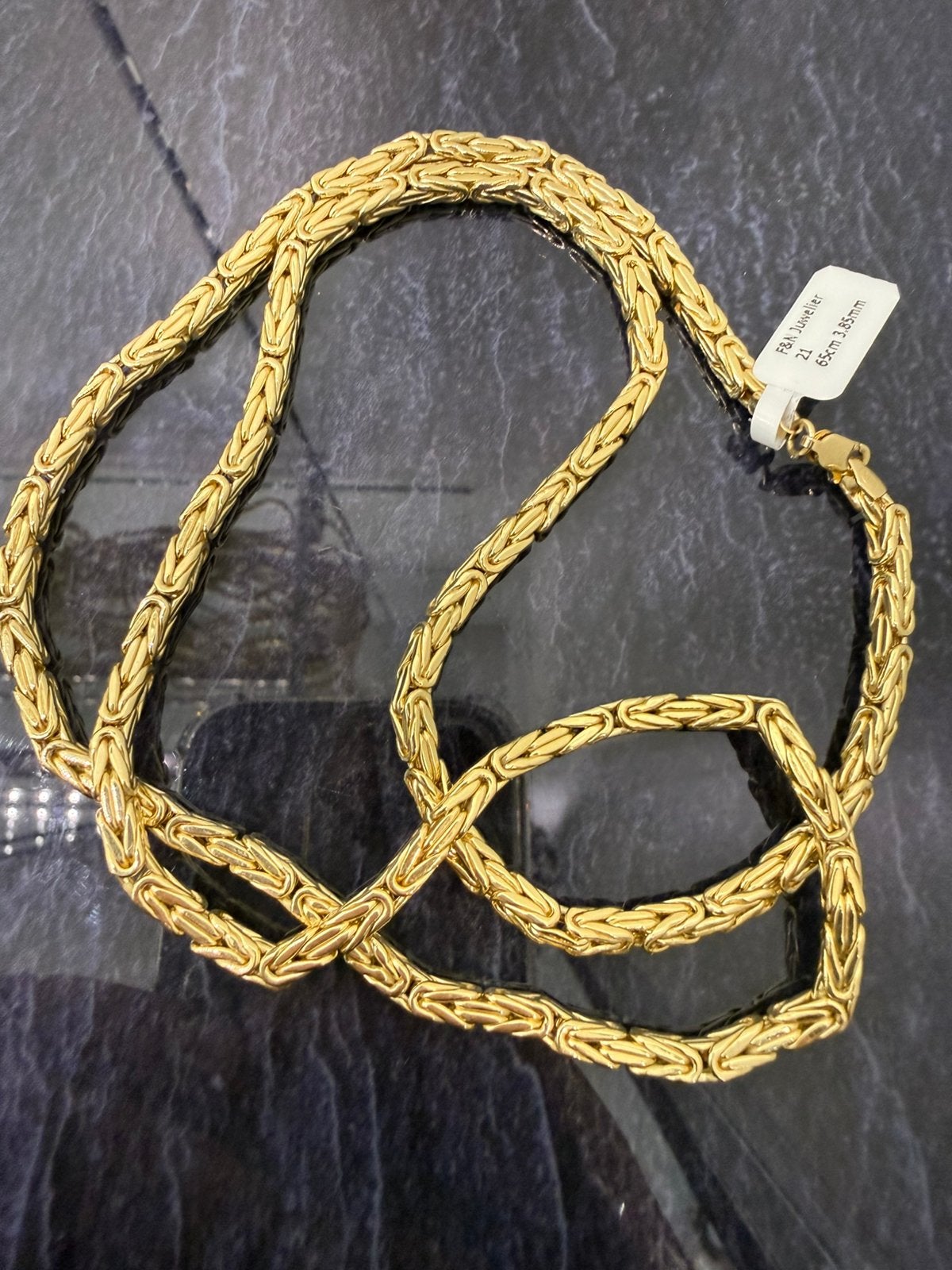Prachtige 14 karaats gouden koningsketting 65 cm 3.8 mm, Sieraden, Tassen en Uiterlijk, Kettingen, Ophalen of Verzenden, Nieuw