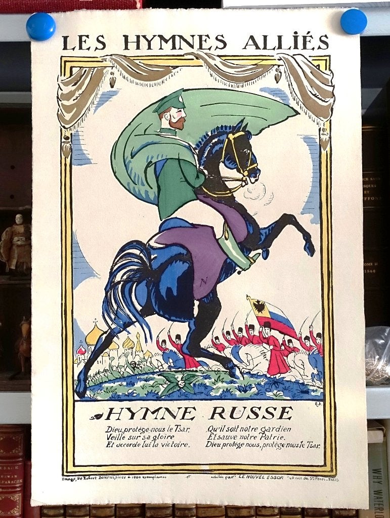 Les Hymnes Alliés Hymne Russe 1916 1/1000 ex Robert Bonfils, Antiek en Kunst, Ophalen of Verzenden