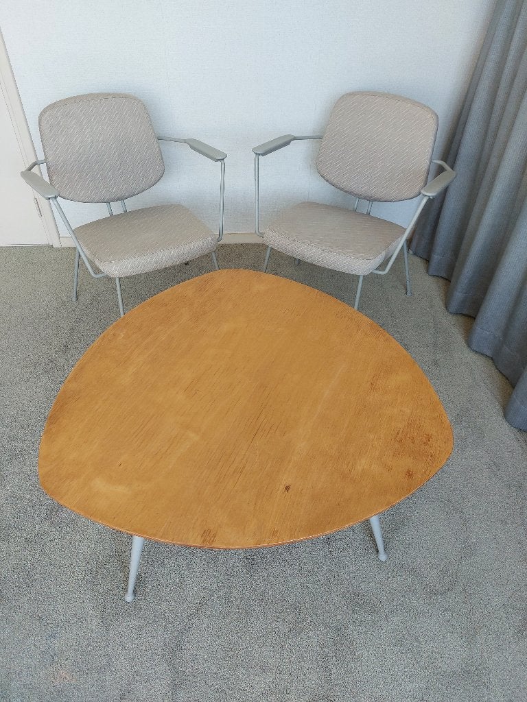 Vintage stoelen Elsrijk - Rudolf Wolf en tafeltje, Ophalen, Gebruikt, Twee, 1950 - vintage - de tijd van het Minimalisme