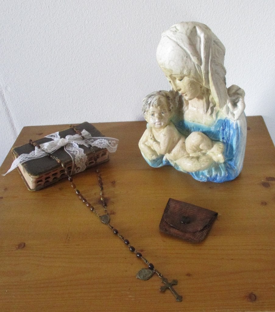 antieke vintage rozenkrans met etuitje, Antiek en Kunst, Ophalen of Verzenden