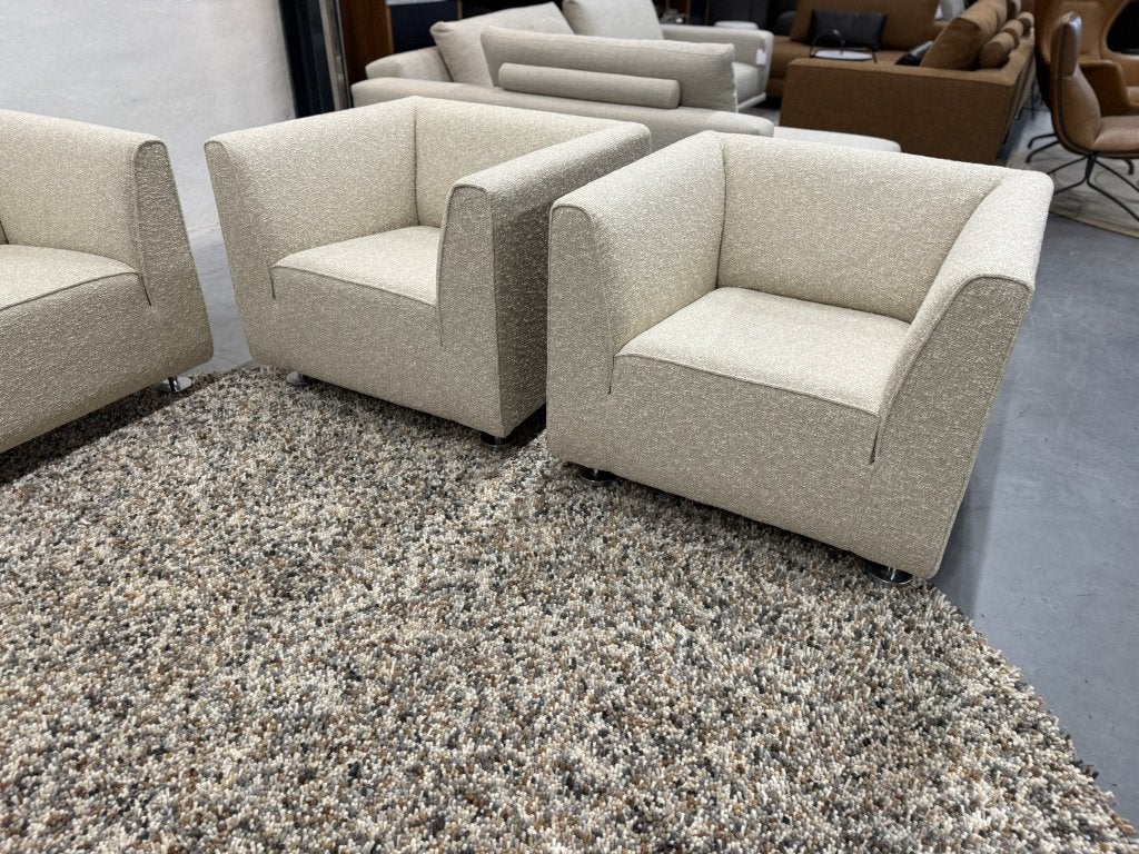 Nieuw Gelderland 4800 2,5 zits bank Zero stof Creme fauteuil, 150 tot 200 cm, Ophalen of Verzenden, Rechte bank, Info@gelderlanddesign.com