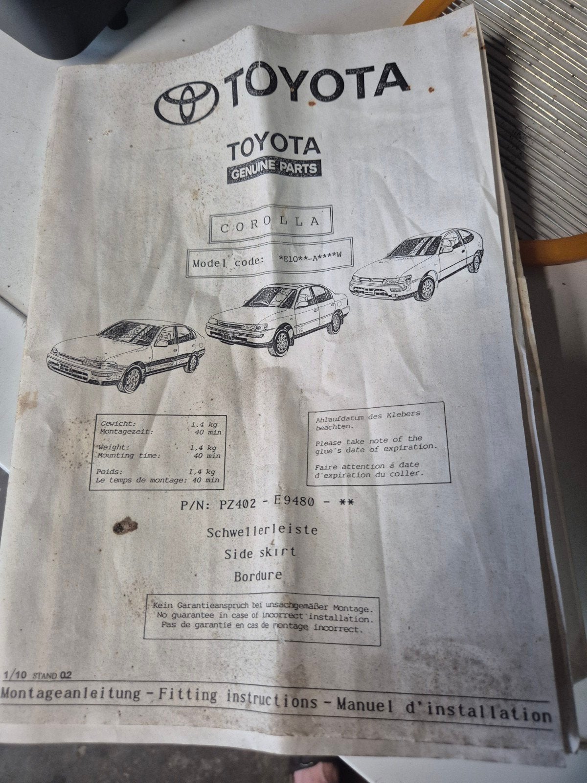 Toyota Corolla E 10 Side skirt, Auto diversen, Tuning en Styling, Ophalen of Verzenden
