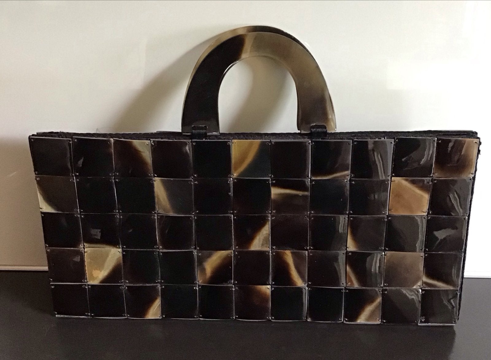 Vintage Shiraleah Lucite Clutch - Elegant Avondtasje, Ophalen of Verzenden, Zo goed als nieuw, Bruin, Avondtasje