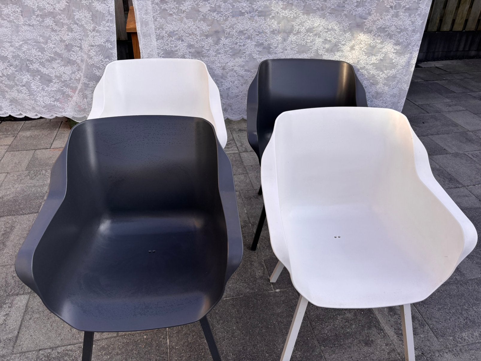 Hartman Sophie Element tuinstoelen wit en antraciet, Tuin en Terras, Ophalen of Verzenden, Zo goed als nieuw, Kunststof