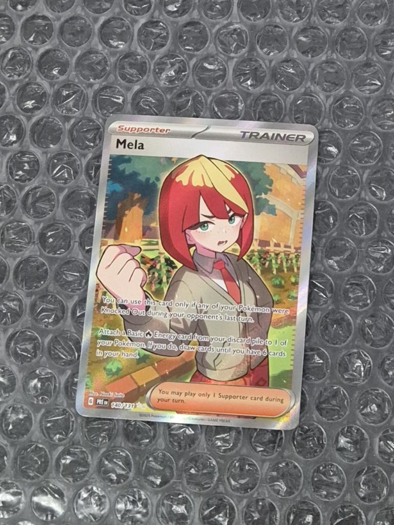 Mela 140/131 Prismatic Evolutions PRE Scarlet & Violet, Ophalen of Verzenden, Zo goed als nieuw, Losse kaart, Foil