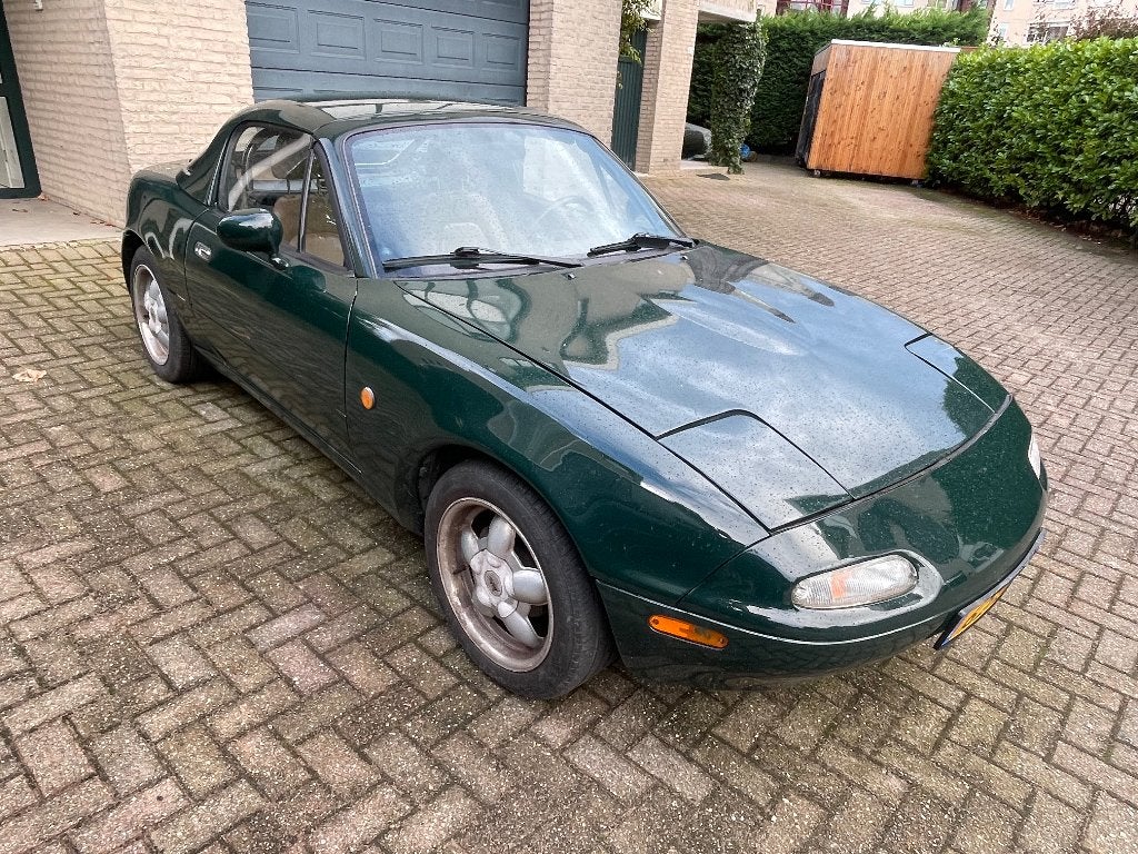 Mazda MX-5  kaalgemaakt gespoten getuned 224pk racing green, Achterwielaandrijving, Beige, 4 cilinders, Leder