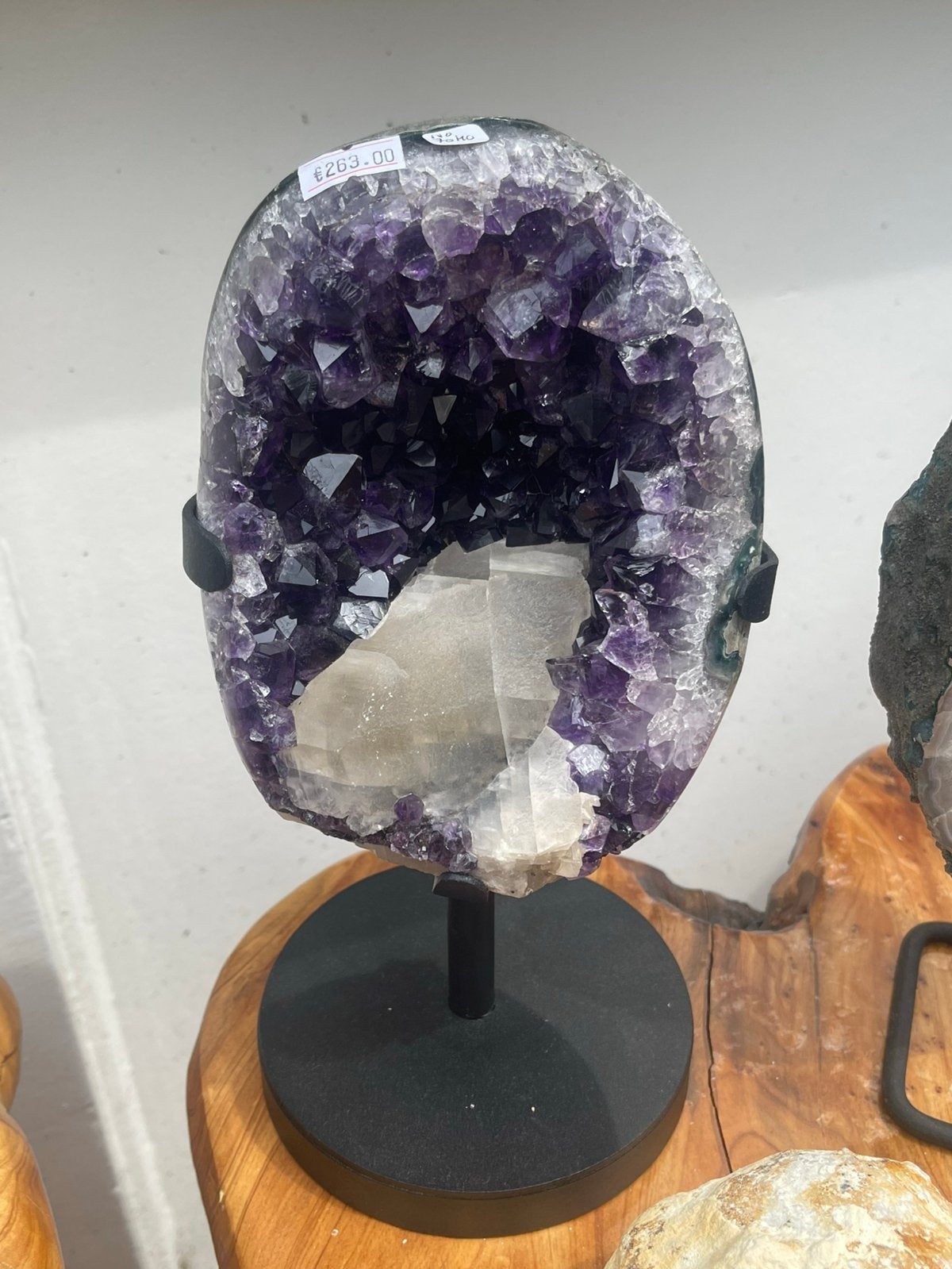 amethist met bergkristal op standaard, Ophalen of Verzenden