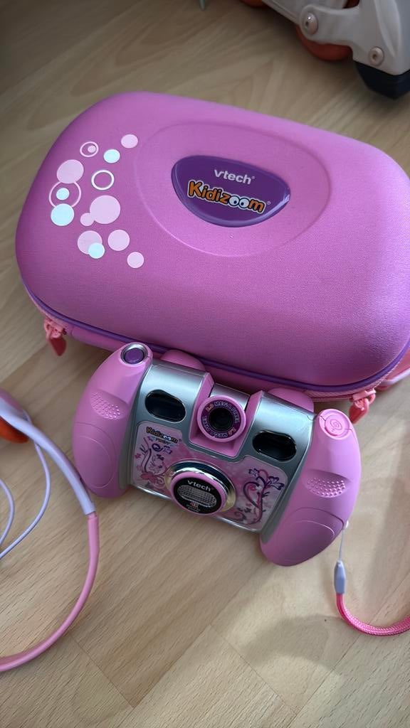 Vtech kidzoom camera +  tasje + koptelefoon, Kinderen en Baby's, Speelgoed | Vtech, Ophalen, Gebruikt