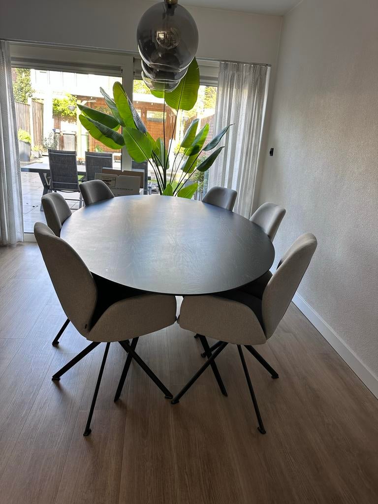 Ovale eettafel Ferris 240x130cm met spinpoot, Huis en Inrichting, Tafels | Eettafels, Ophalen, Gebruikt, 100 tot 150 cm, 200 cm of meer