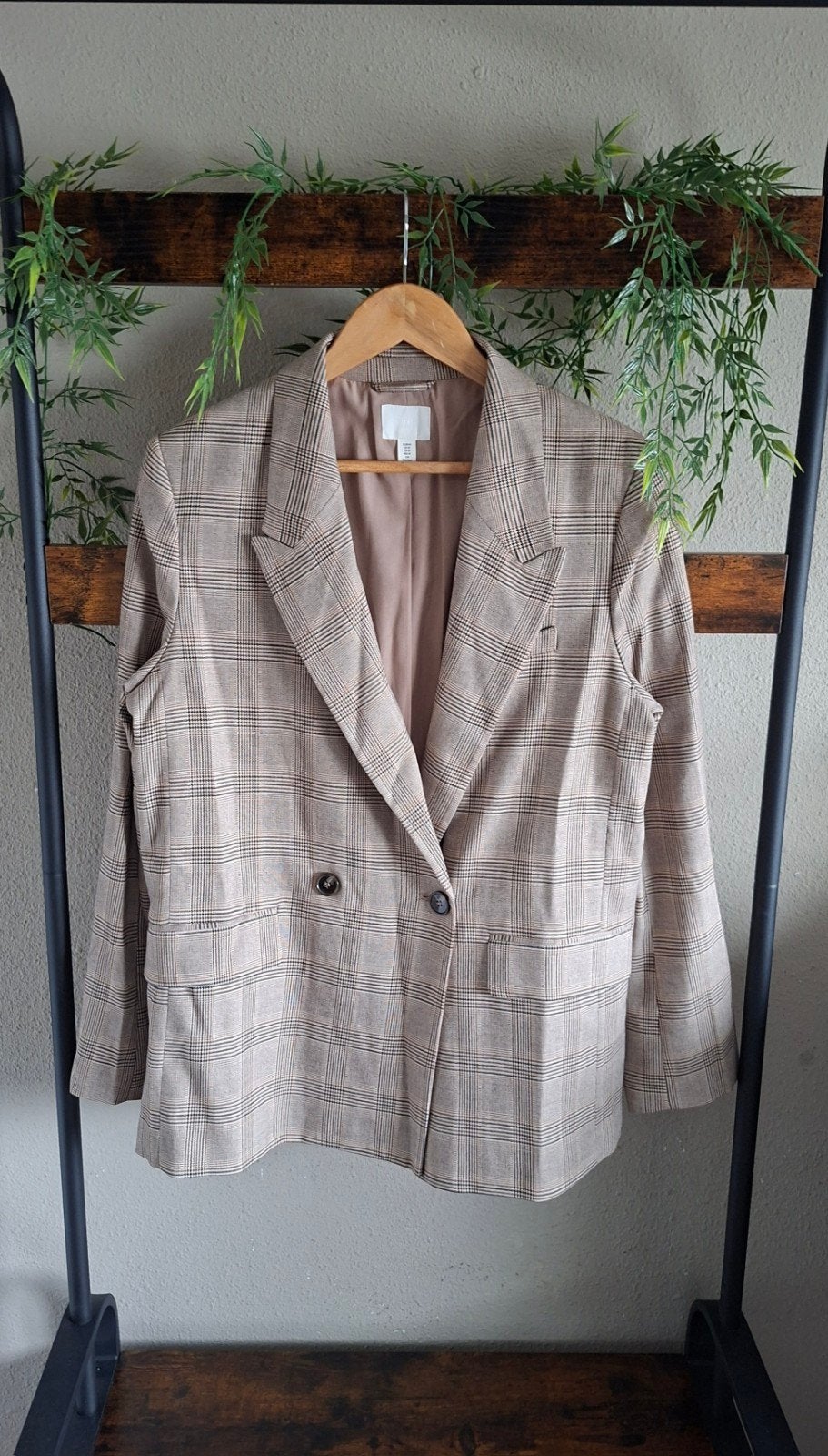 H&M Blazer beige zwart bruin S/M, H&M, Beige, Nieuw, Ophalen of Verzenden