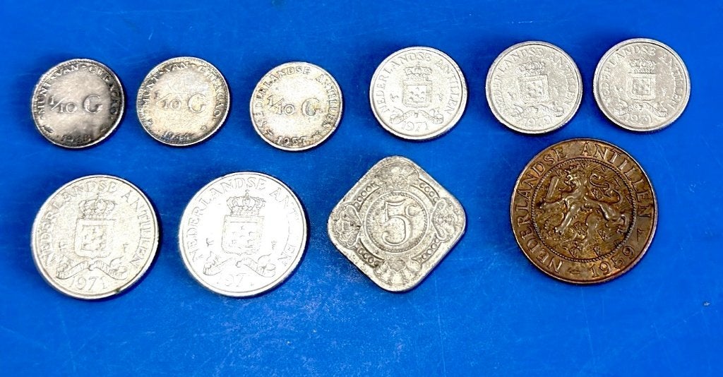 Partijtje van 10 Koninkrijksmunten Ned. Antillen & Curaçao, Ophalen, Nederland, Munten