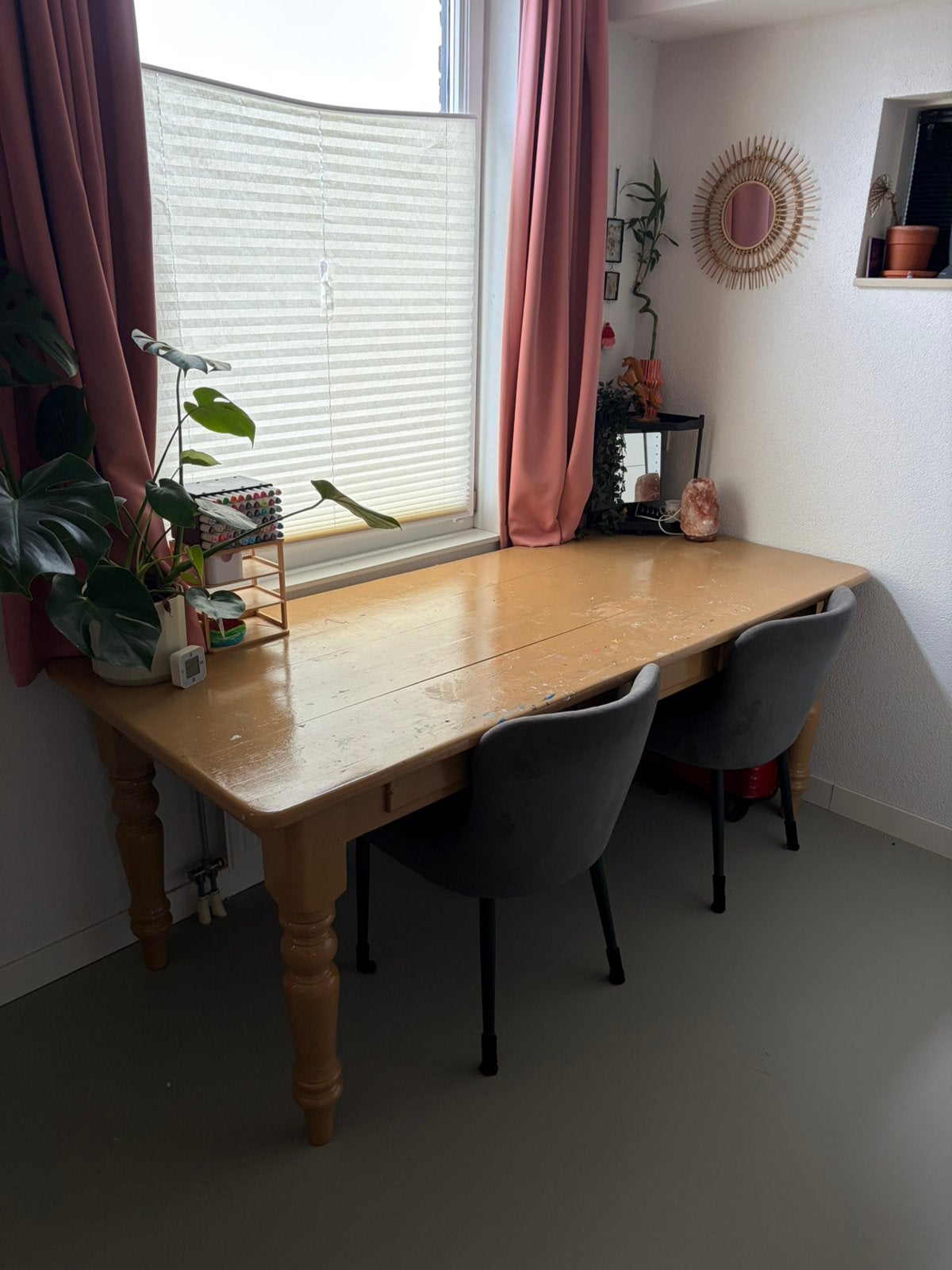 Bureau 200 x 85 cm - met 3 laden, Huis en Inrichting, Ophalen, Gebruikt, 200 cm of meer, 50 tot 100 cm