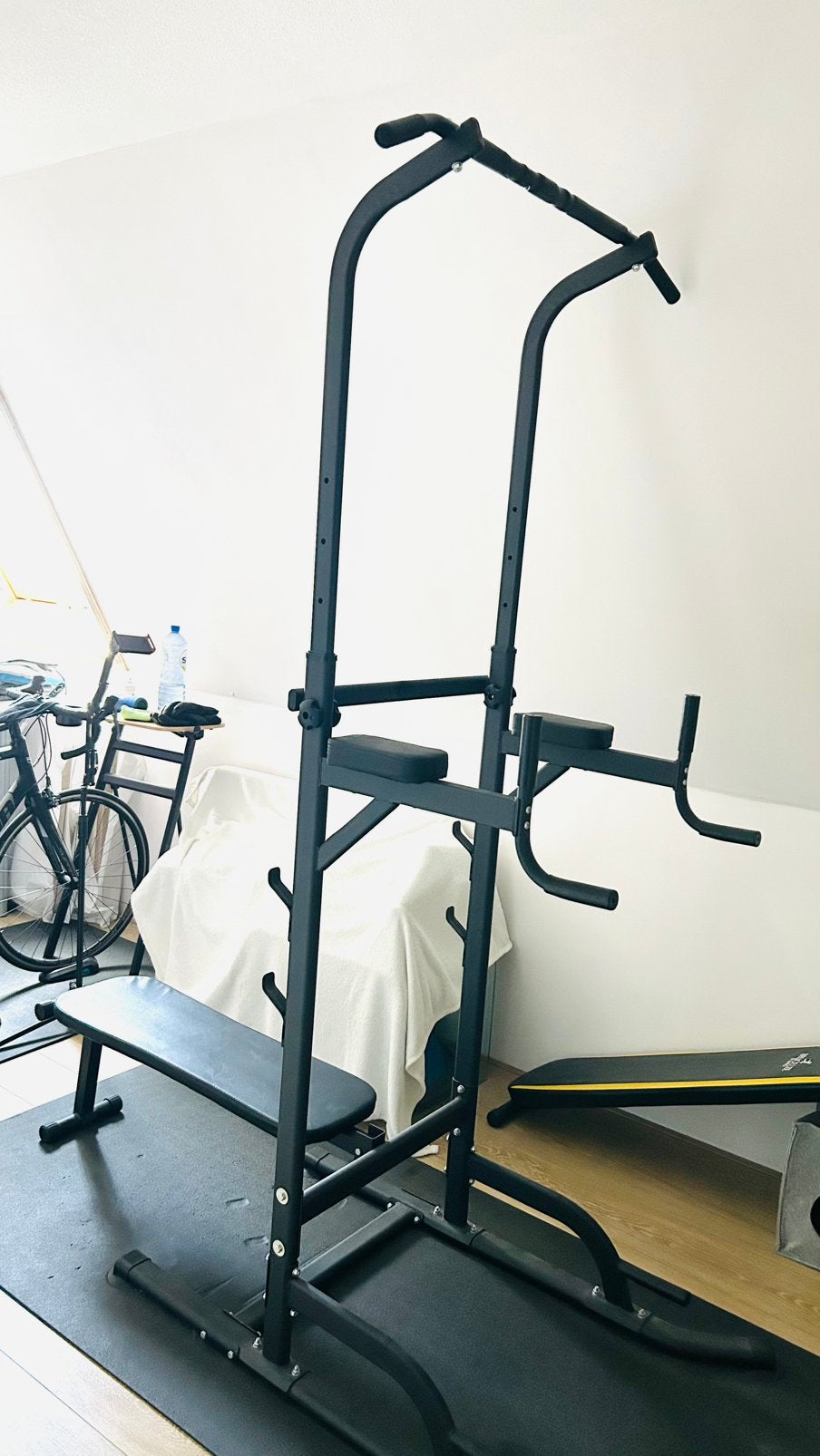 Power Tower met bankje - Pull-up & Dip Station, Ophalen, Gebruikt, Armen, Overige typen