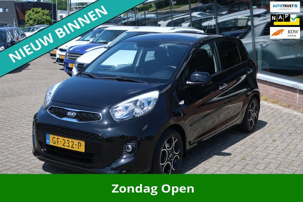 Kia Picanto 1.0 CVVT First Edition. AIRCO_CRUISE_NAP_LED., Auto's, Kia, Voorwielaandrijving, Euro 5, Gebruikt, Zwart