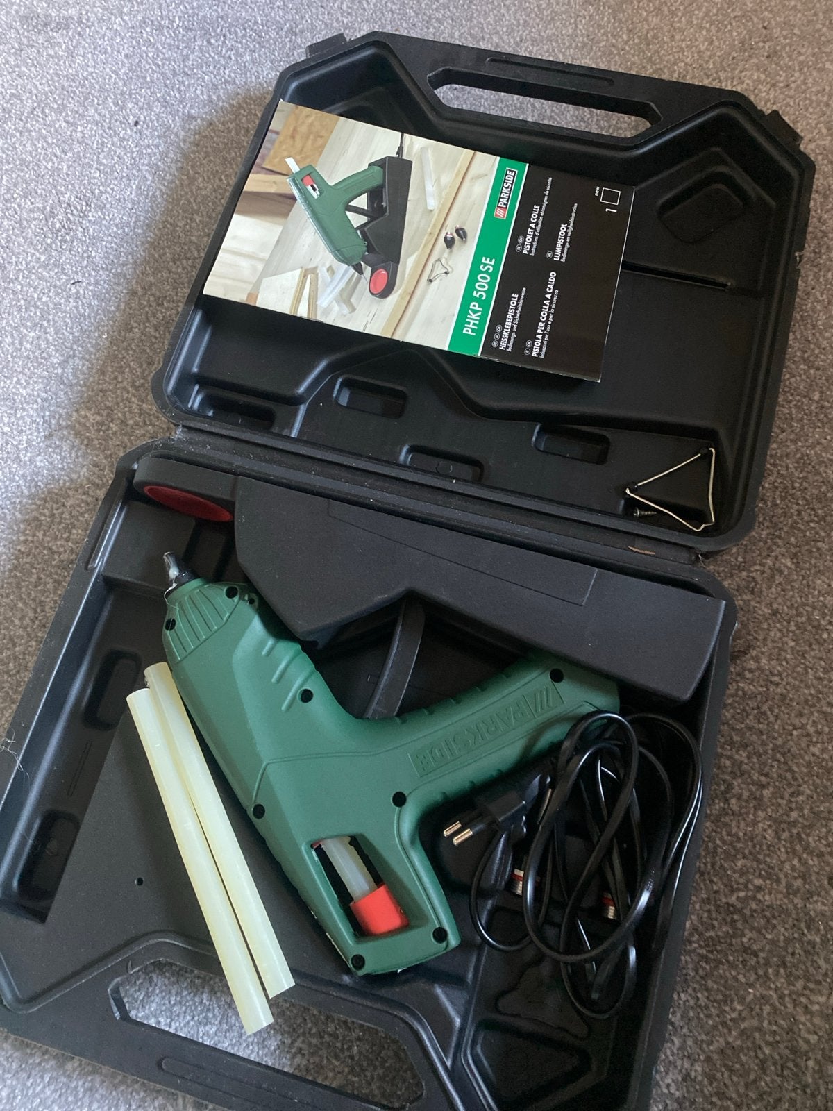 Parkside PHKP 500 SE Lijmpistool met koffer en lijmsticks, Doe-het-zelf en Verbouw, Gereedschap | Handgereedschap, Ophalen of Verzenden