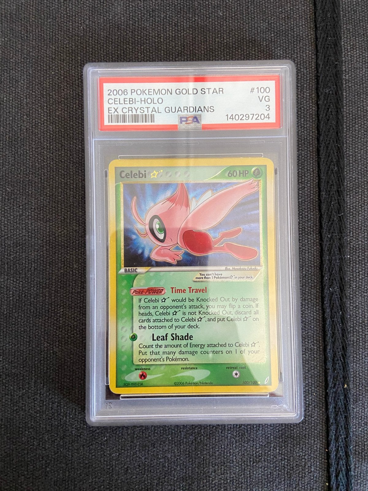 2006 Pokemon Gold Star Celebi-Holo EX Crystal Guardians PSA, Hobby en Vrije tijd, Verzamelkaartspellen | Pokémon, Ophalen of Verzenden
