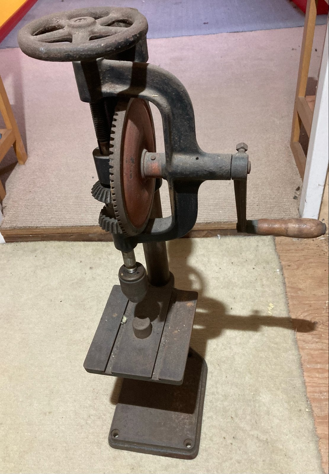 Antieke handboorstandaard - Vintage gereedschap, Antiek en Kunst, Ophalen of Verzenden
