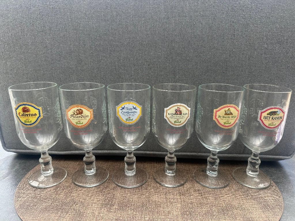Grolsch glazenserie uit 1997 t.g.v. 100 jaar beugelfles, Ophalen of Verzenden, Gebruikt, Grolsch