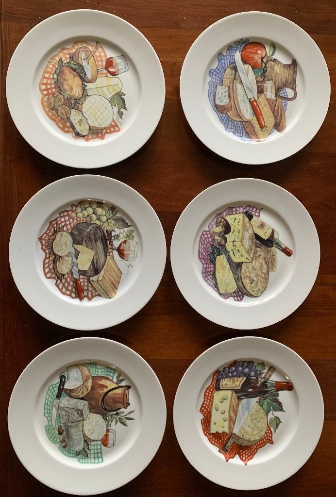 Kaasdessert bordjes Frans, Antiek en Kunst, Ophalen of Verzenden