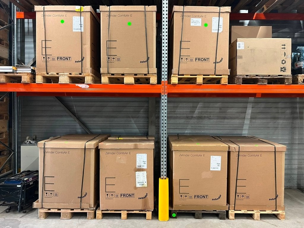 Partij Zehnder ComfoAir WTW-units, 14 stuks, Doe-het-zelf en Verbouw, Ophalen, Nieuw, Ventilator en Afzuiger