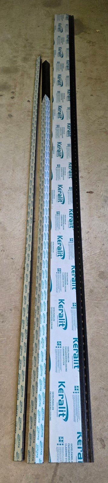 Keralit sponningsdeel 143mm zwart RAL 9005 met profielen, Ophalen, Nieuw