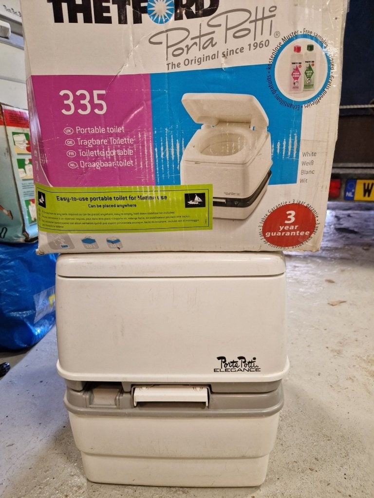 div porta potti, Ophalen, Gebruikt