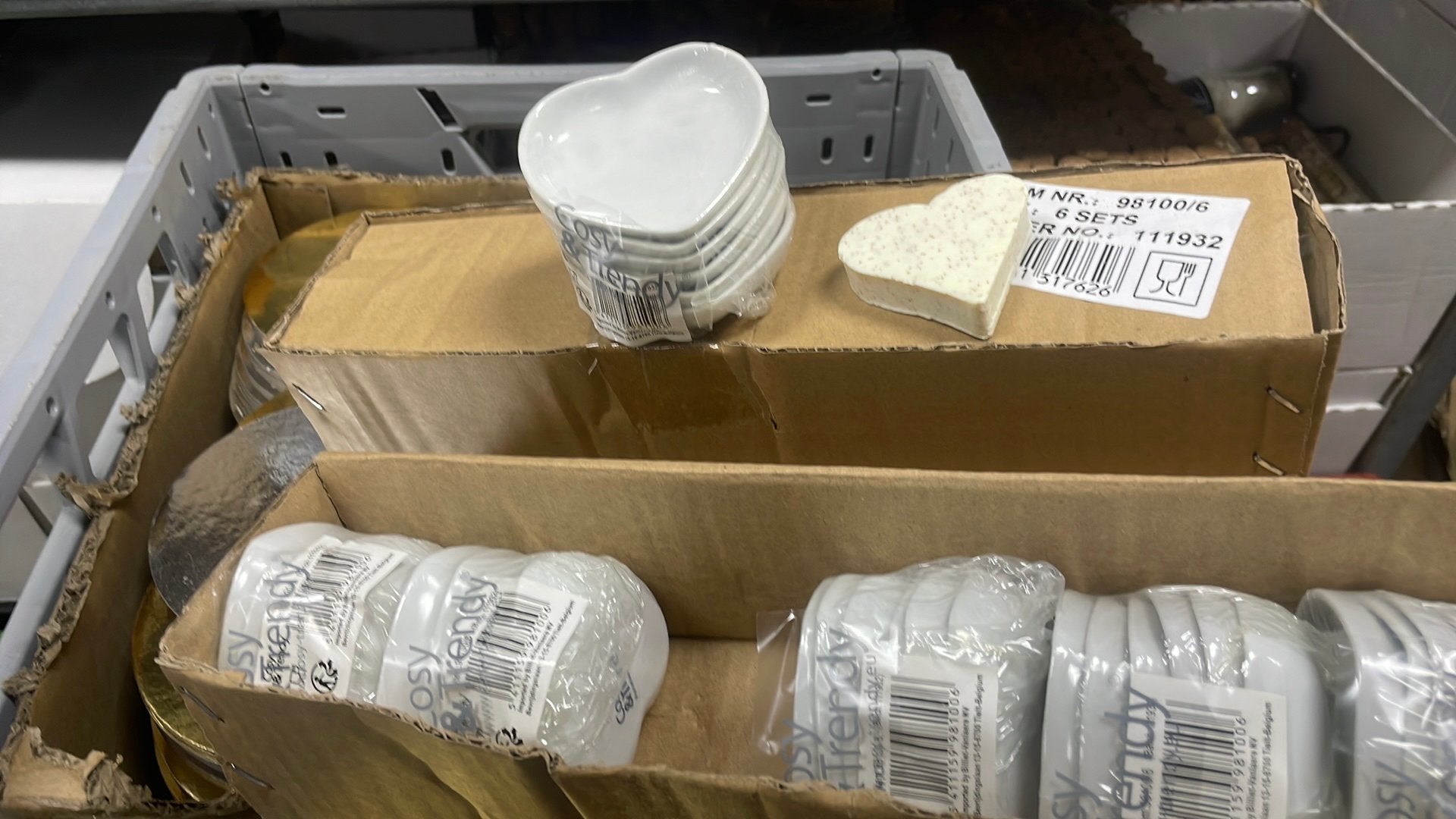 Hart vormig zeep bakje wit per 6 stuks, Ophalen of Verzenden, Wit