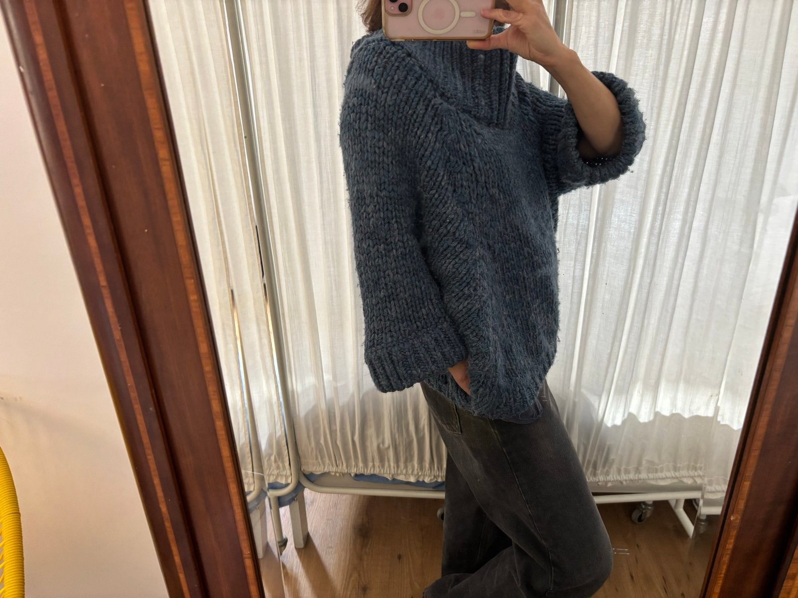 Humanoid gebreide trui - Maat S - Blauw/Grijs, Kleding | Dames, Ophalen of Verzenden, Gedragen, Maat 36 (S), Blauw