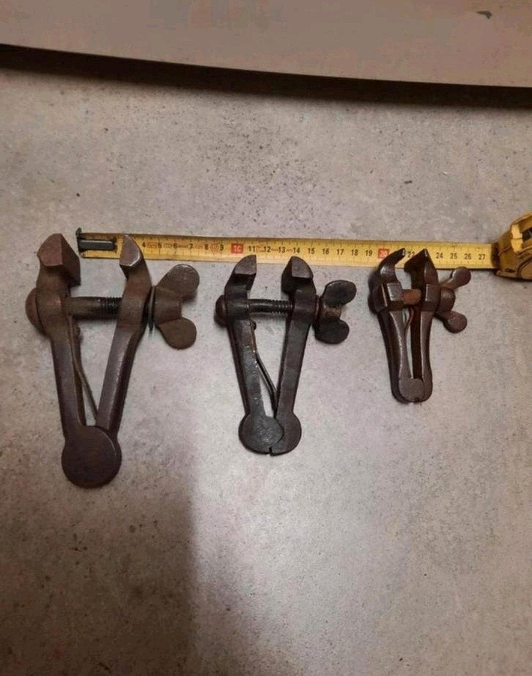 3x handbankschroef handschroef handvice handklem lasklem, Doe-het-zelf en Verbouw, Ophalen of Verzenden, Gebruikt, Bankschroef