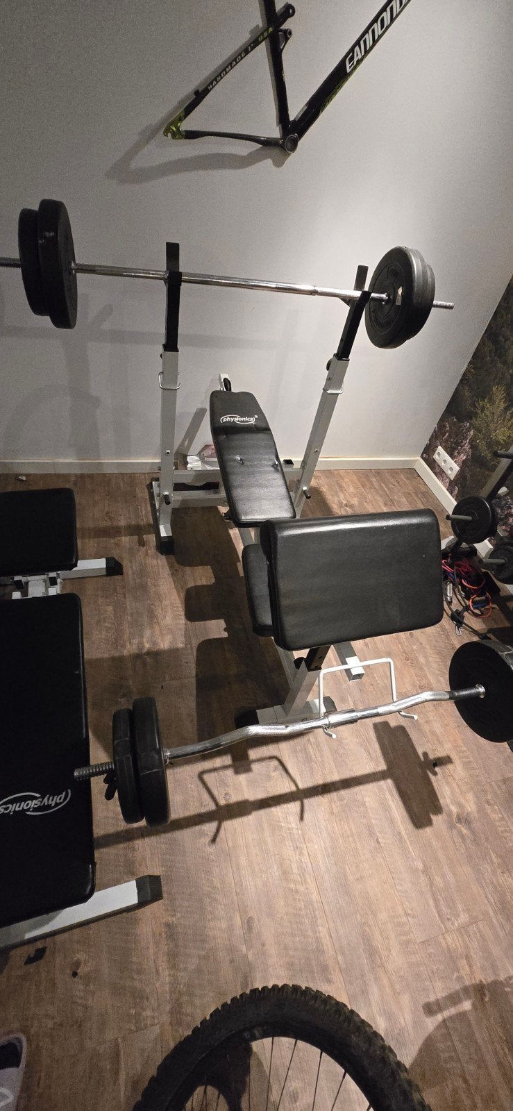 diverse fitness apparaten, dumbells, bankdrukken etc, Ophalen, Gebruikt, Fitnessbank