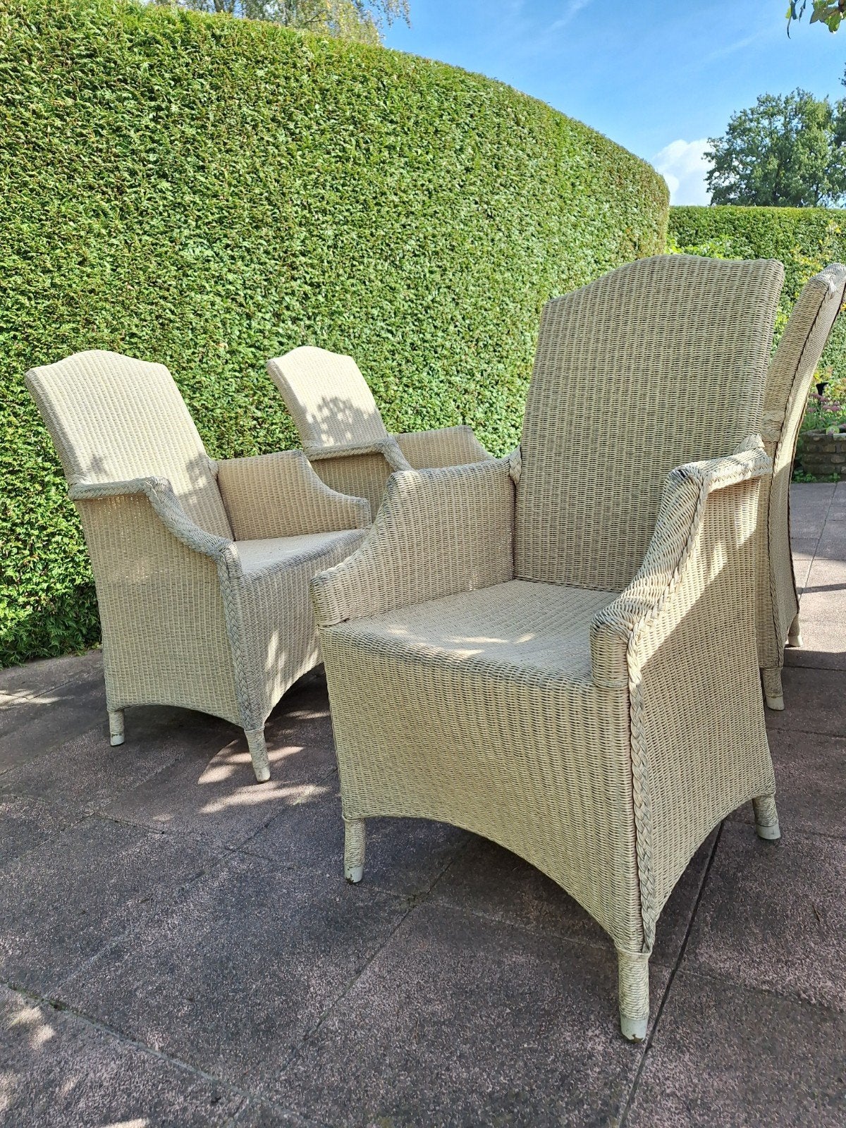 4 Lloyd Loom stoelen, Tuin en Terras, Ophalen, Gebruikt, Overige materialen