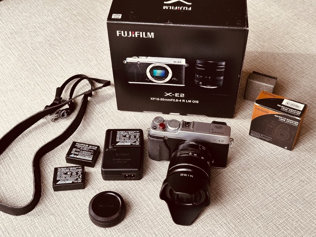 Fujifilm X-E2 Silver + XF 18-55mm + veel accessoire, Geheugenkaart, Gebruikt, Overige typen, 16 megapixels