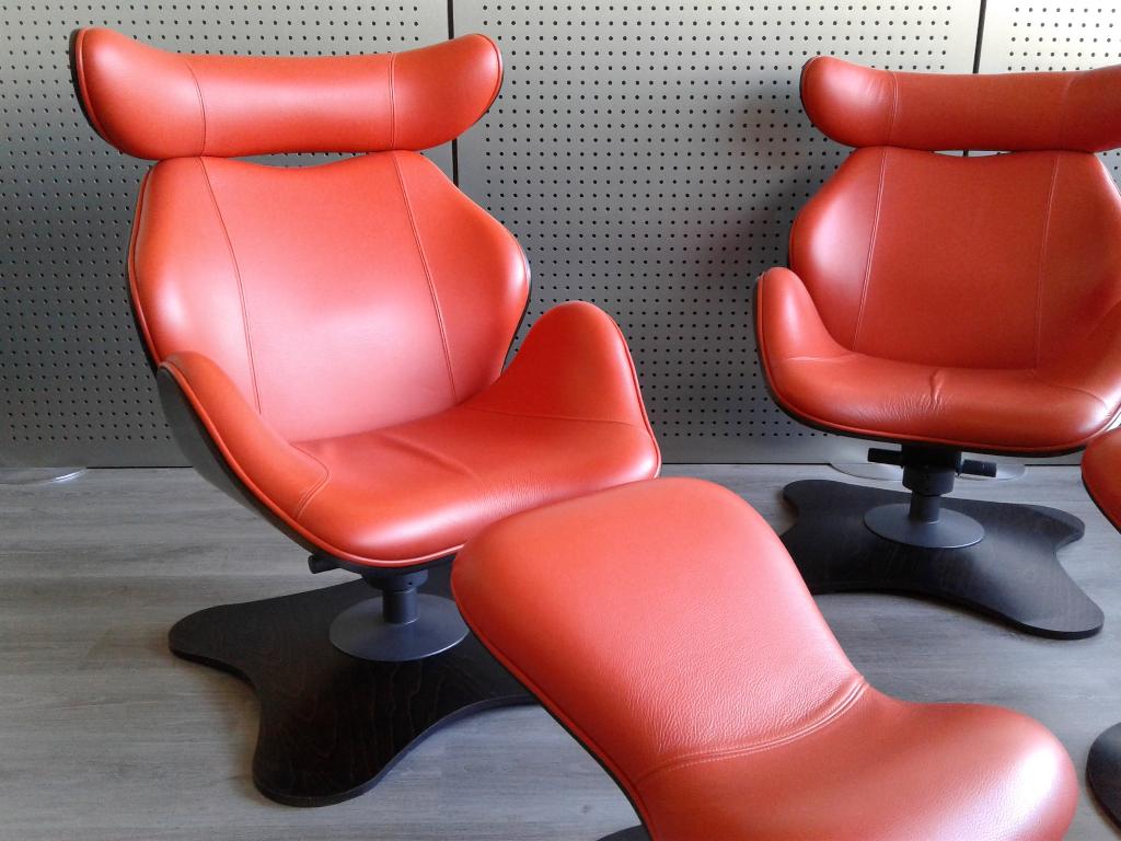 Set van 2x Stokke (Variér) Tok (Oranje Leder), Heel Mooi!, Ophalen, 75 tot 100 cm, Leer, Zo goed als nieuw
