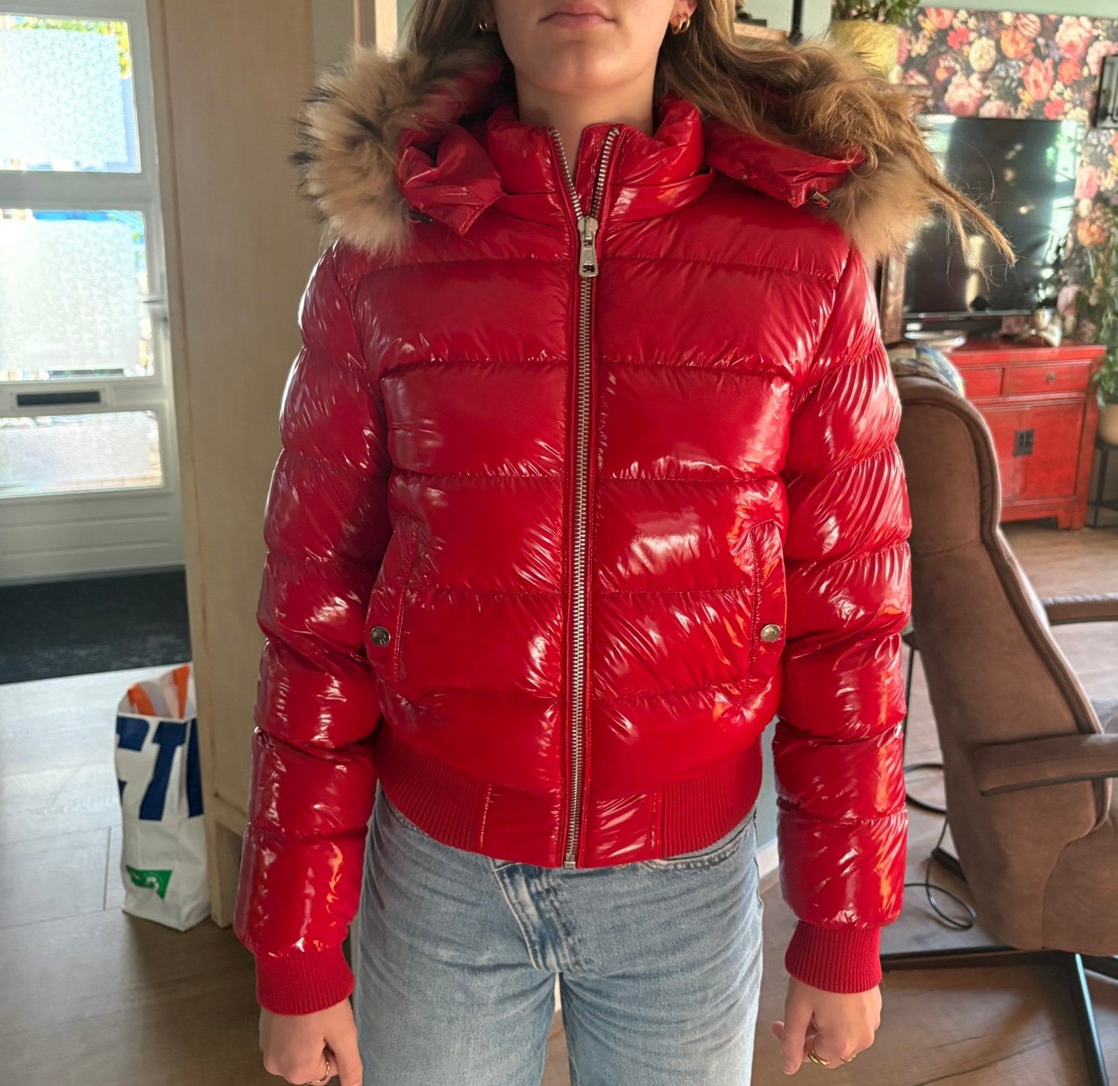Moncler jas, Kleding | Dames, Verzenden, Zo goed als nieuw, Maat 34 (XS) of kleiner, Zwart