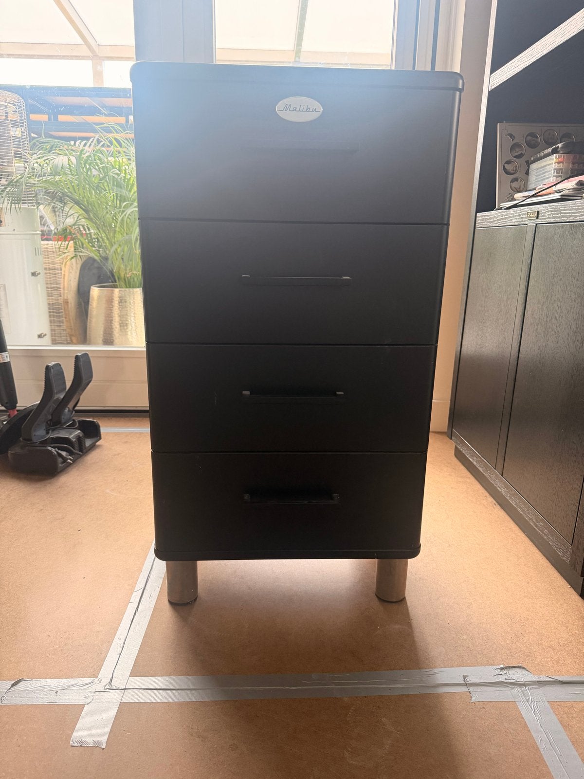 Zwart ladenkastje van Malibu met 4 laden, 3 of 4 laden, Ophalen of Verzenden, Gebruikt, Kunststof