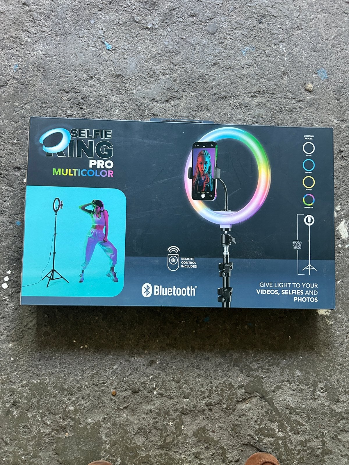 Selfie Ring Pro Multicolor met Bluetooth afstandsbediening, Audio, Tv en Foto, Fotografie | Fotostudio en Toebehoren, Nieuw, Studiolamp
