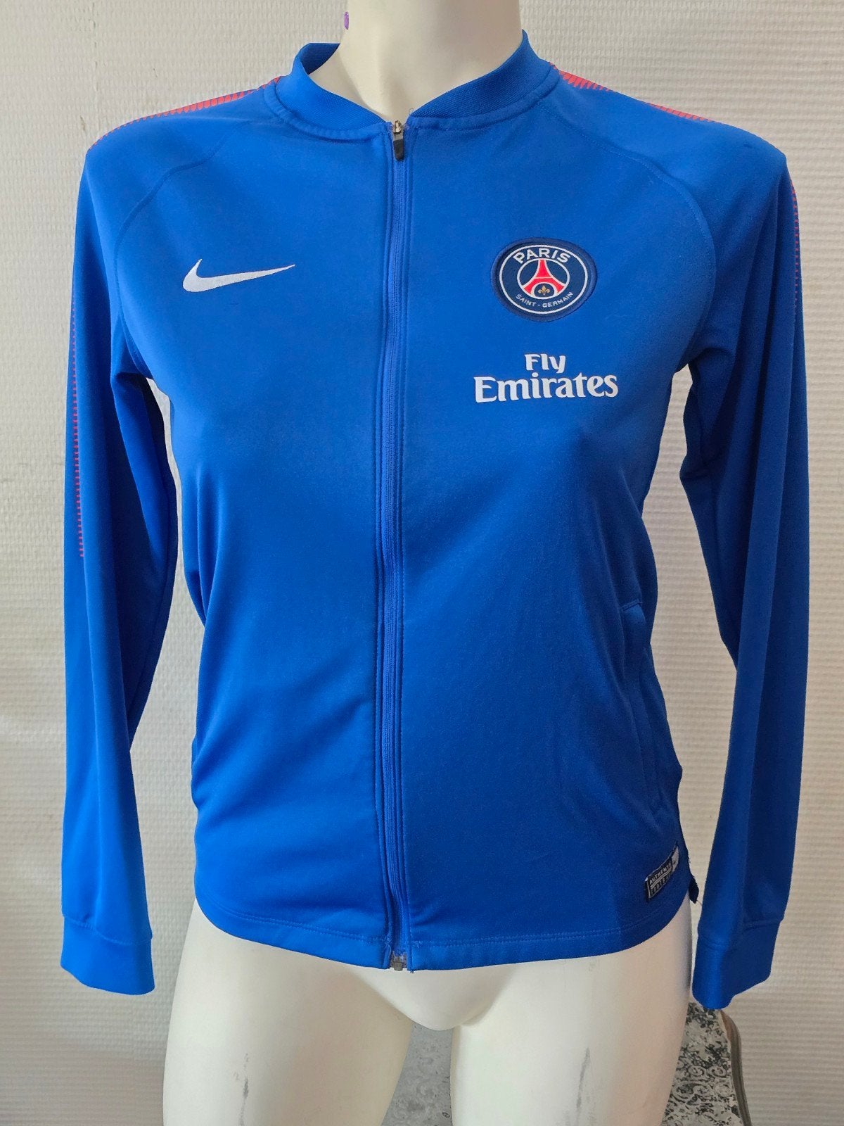 Nike PSG Trainingsjack Blauw Maat 147-158, Jongen of Meisje, Sport- of Zwemkleding, Ophalen of Verzenden, Zo goed als nieuw
