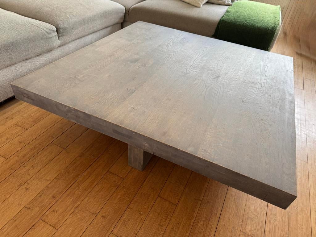 Grote salontafel Keijser en Co 120x120x34 cm Greywash eiken., Ophalen, Gebruikt, Modern, 100 tot 150 cm