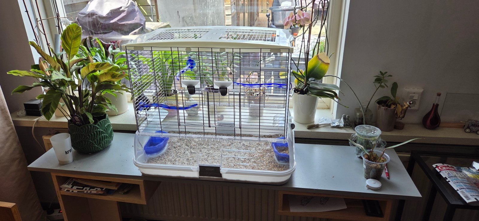 Ferplast Vision M01, Dieren en Toebehoren, Vogels | Hokken en Kooien, Ophalen, Zo goed als nieuw, Kunststof, Vogelkooi