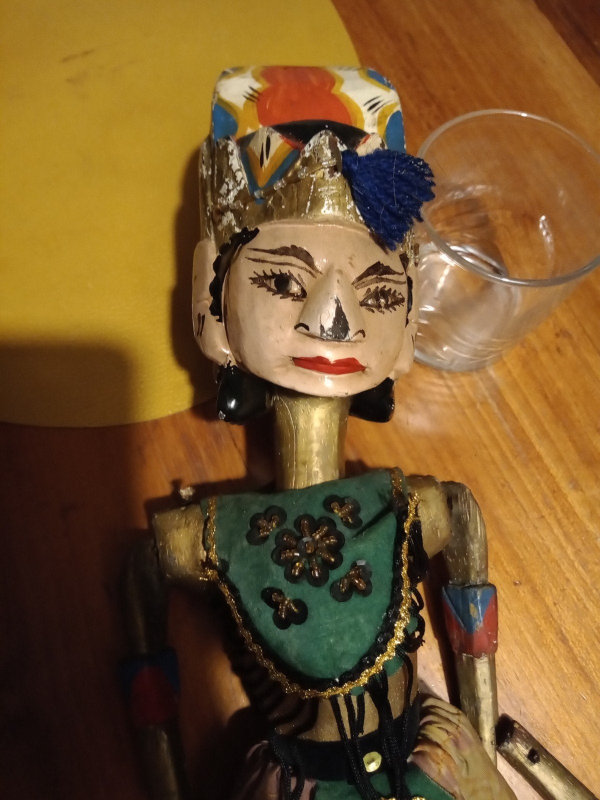 Indonesische wajang pop, chinees halfedelstenen schilderij, Verzamelen, Ophalen of Verzenden