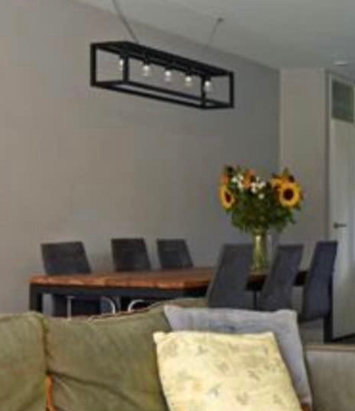 Strakke zwarte metalen hanglamp, Huis en Inrichting, Ophalen of Verzenden
