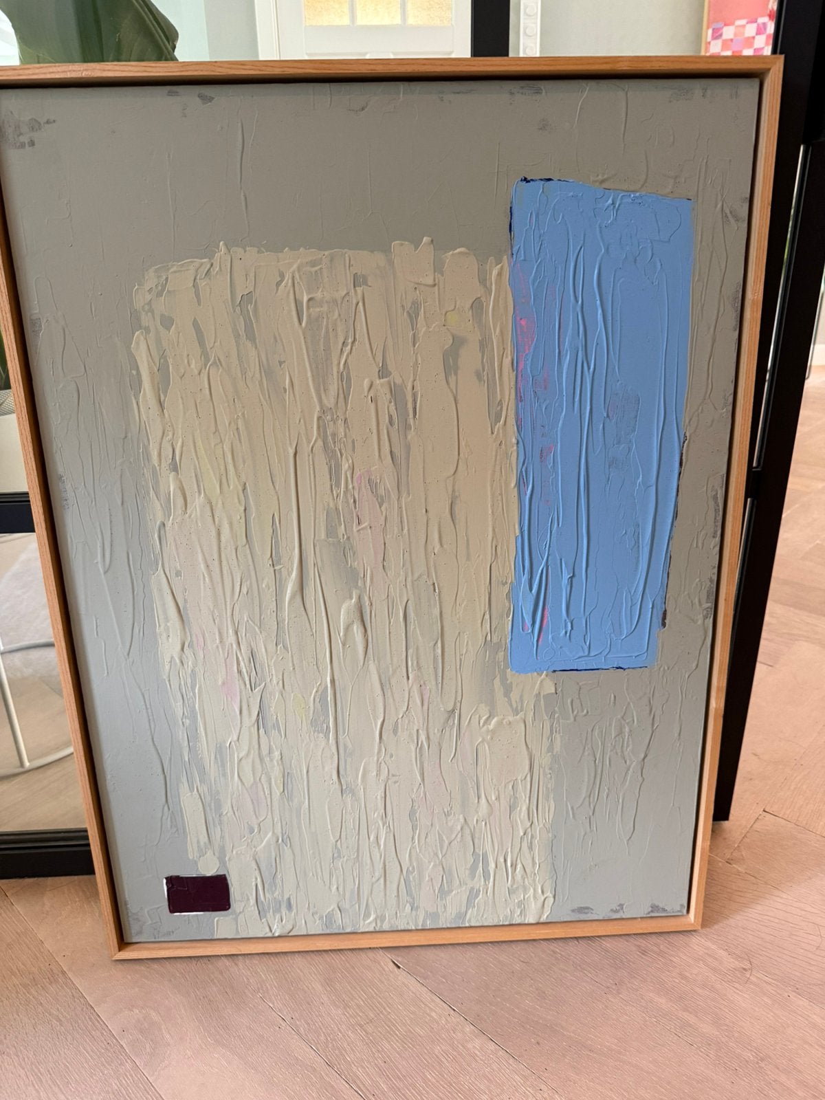 Hk living abstract schilderij pistachio/blue 60/80 cm, Ophalen, Zo goed als nieuw