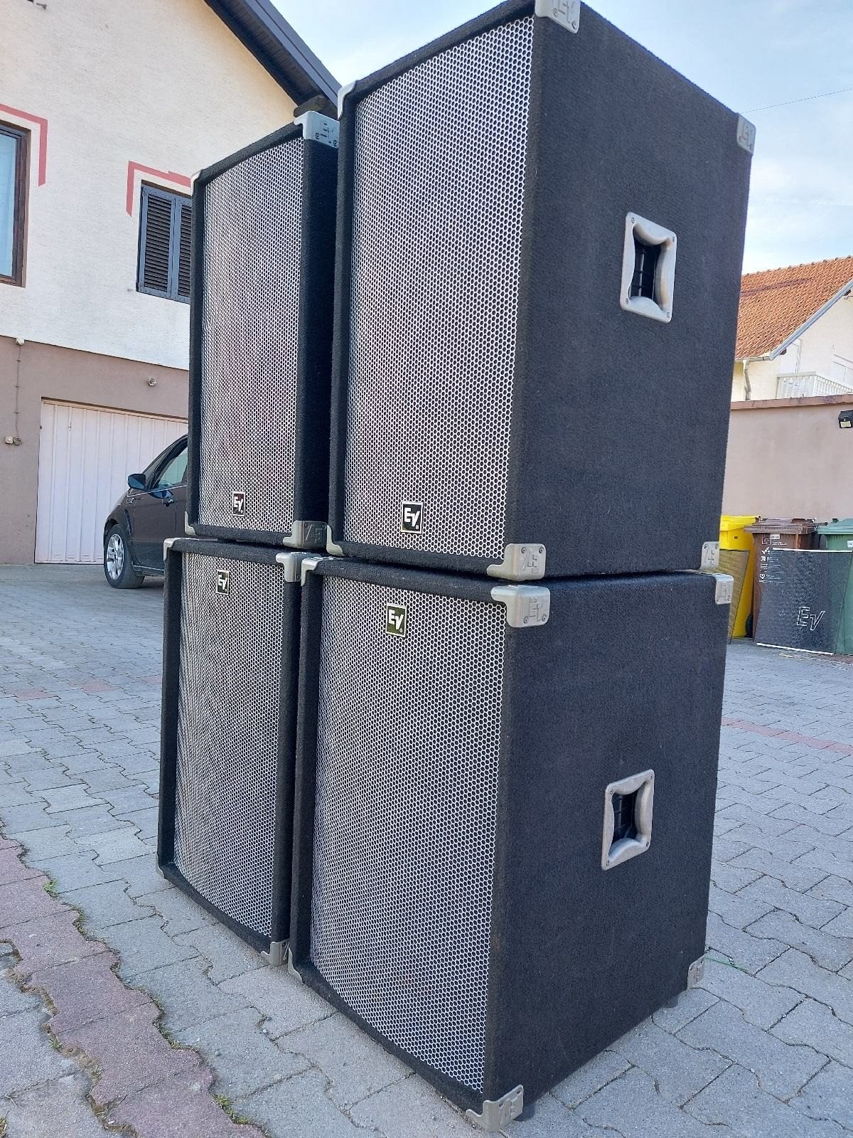 Electro Voice Gladiator PA-set met QSC versterker, Ophalen of Verzenden, Gebruikt, 1000 watt of meer, P.A.