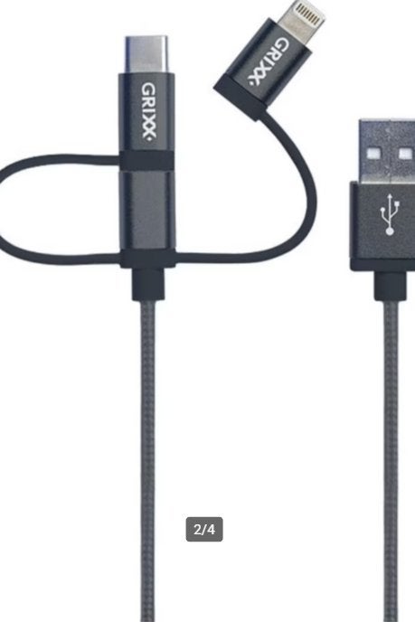 Grixx Optimum Kabel - 3in1 Micro USB/USB-C/Apple 8-pin-nieuw, Ophalen of Verzenden, Nieuw, Samsung