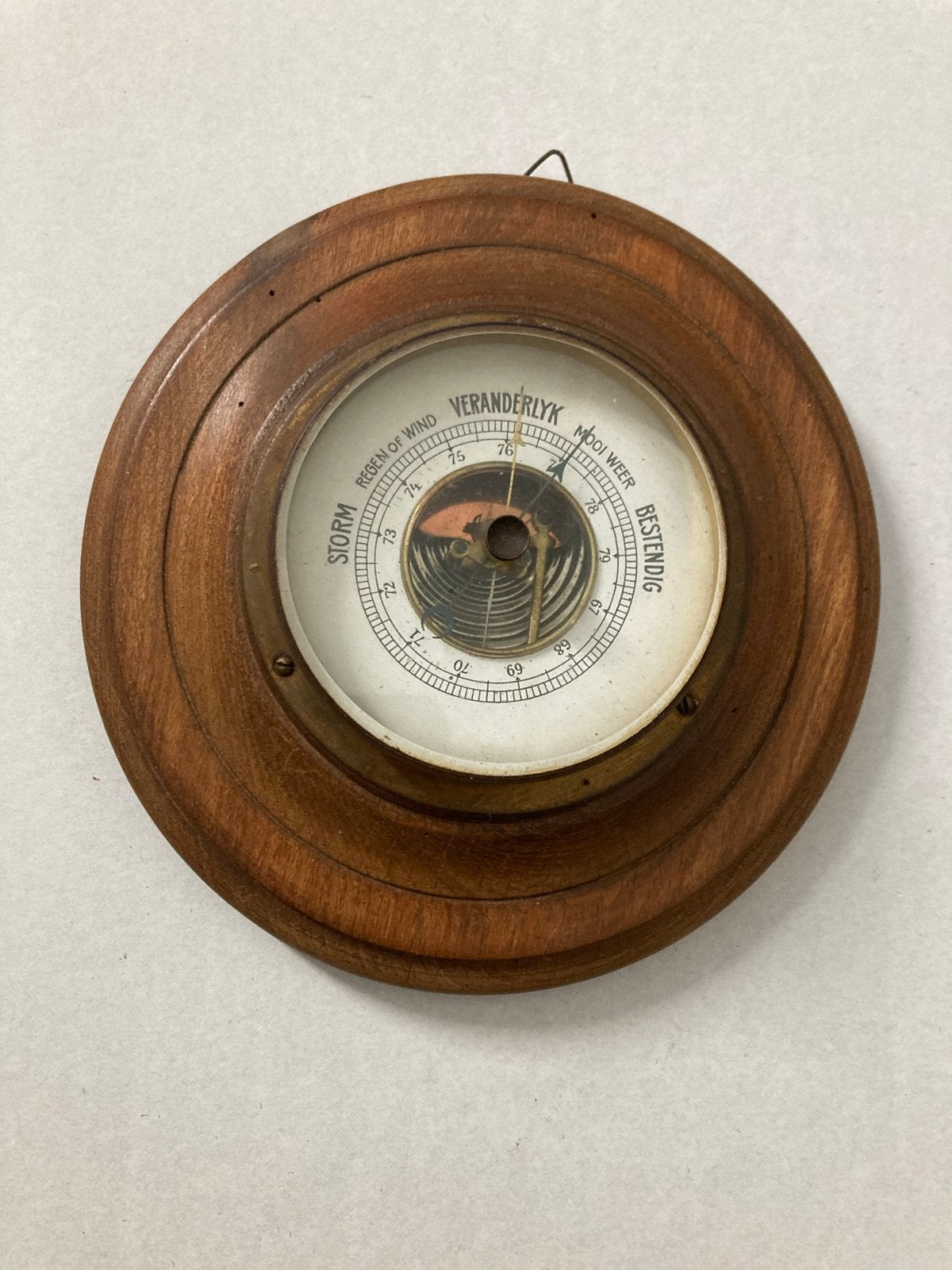 Antieke Barometer - Klassiek Weerstation voor aan de Muur, Ophalen of Verzenden, Gebruikt, Barometer