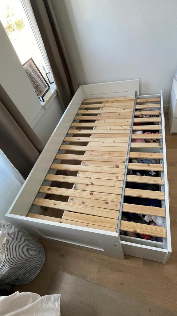 Ikea Brimnes 160x200  incl. bedfrane - offer matresses, Huis en Inrichting, Slaapkamer | Bedden, Ophalen, Gebruikt, Wit, Tweepersoons