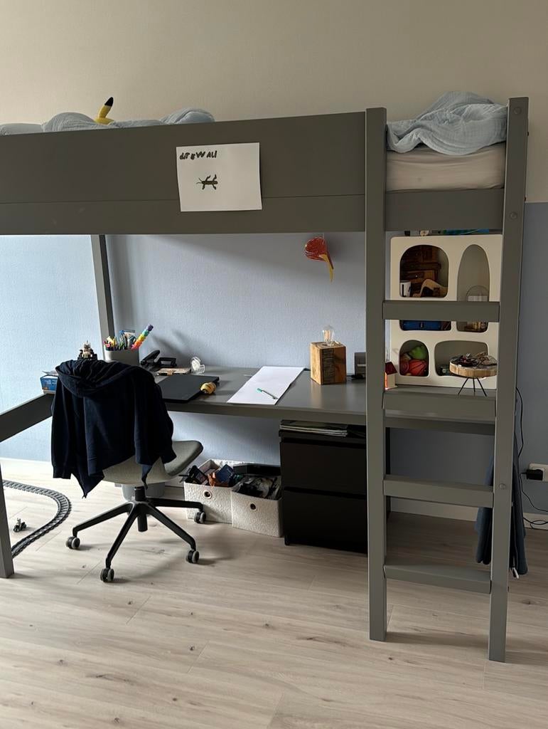 Petite Amelie Hoogslaper Sommet II - Grijs, Ophalen, Eenpersoons, Zo goed als nieuw, 90 cm
