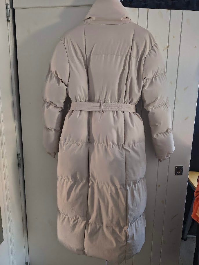 Guts & Gusto Lange Puffer Jas - Beige - Maat S/M/L, Maat 38/40 (M), Guts & Gusto, Beige, Ophalen of Verzenden