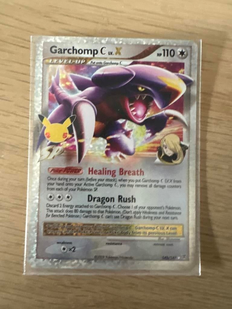 Garchomp C. LV.X Pokémon kaart, Ophalen of Verzenden, Zo goed als nieuw, Losse kaart, Foil