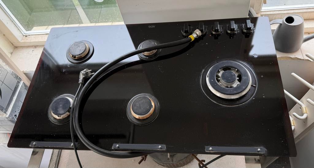 AEG 5-pits gasfornuis HG975550VB, Witgoed en Apparatuur, Ophalen, Gebruikt, 60 cm of meer, Inbouw